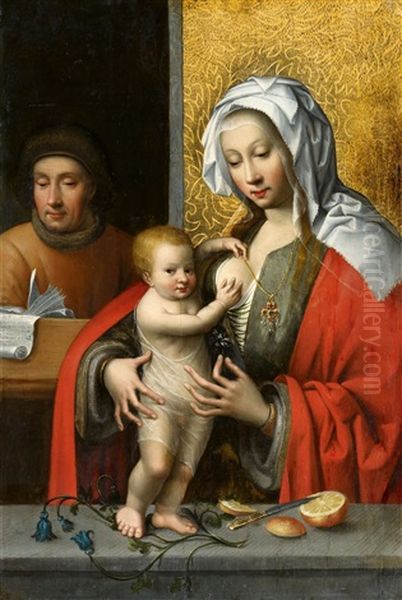 Die Heilige Familie Oil Painting by Joos Van Cleve