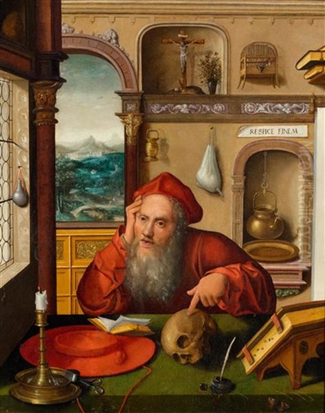 Heiliger Hieronymus Im Gehause Oil Painting by Joos Van Cleve