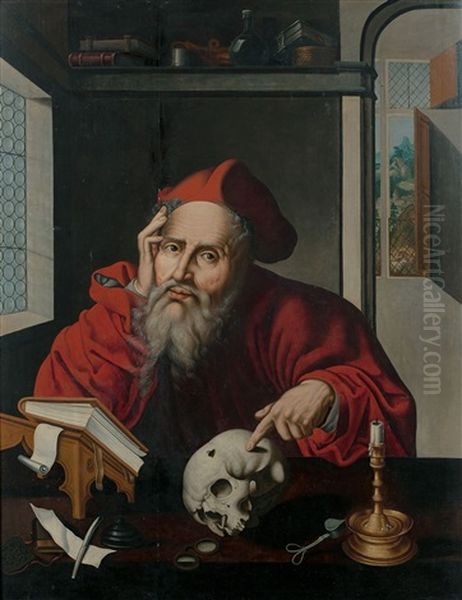 Saint Jerome Dans Son Cabinet Oil Painting by Joos Van Cleve