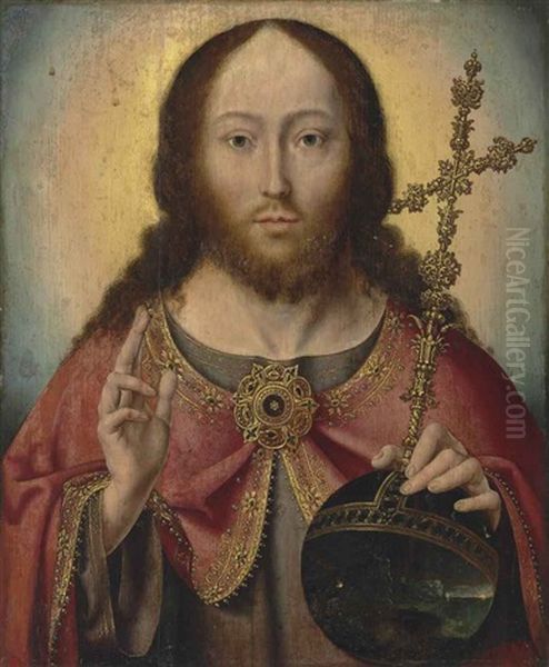 Salvator Mundi Oil Painting by Joos Van Cleve