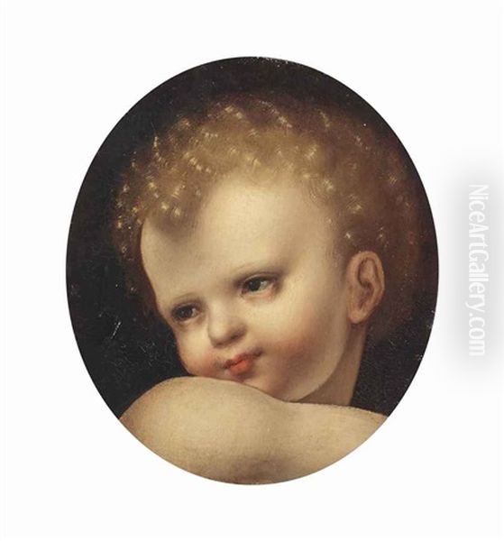 Head Of The Christ Child Oil Painting by Joos Van Cleve