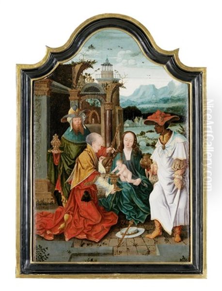 Die Anbetung Der Konige (bzw. Der Drei Weisen Aus Dem Morgenland) Oil Painting by Joos Van Cleve