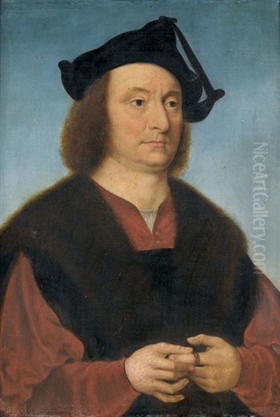 Portrat Eines Mannes Mit Ehering Oil Painting by Joos Van Cleve