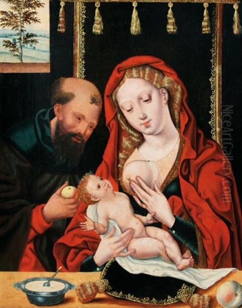 Sainte Famille Oil Painting by Joos Van Cleve