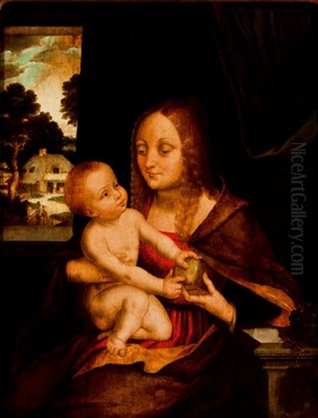 Virgen Con El Nino Oil Painting by Joos Van Cleve