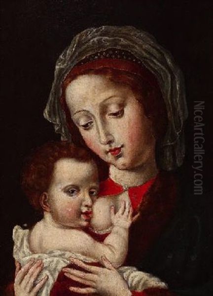 Madonna Mit Dem Christuskind Oil Painting by Joos Van Cleve