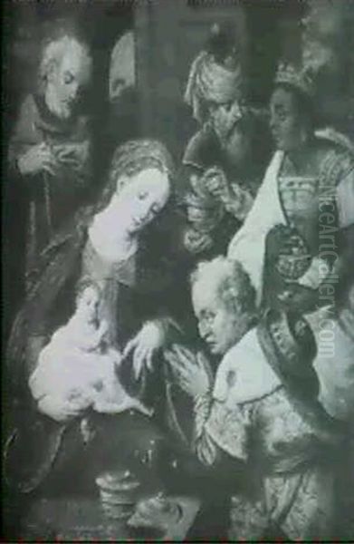 Adoration Of The Magi Oil Painting by Joos Van Cleve