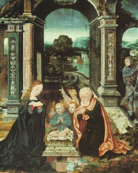 The Nativity Oil Painting by Joos van der Beke Cleve