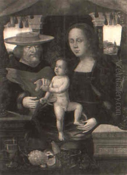 The Holy Family Oil Painting by Joos van der Beke Cleve