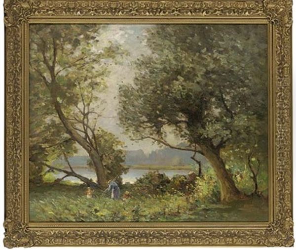 Collecting Firewood Oil Painting by Henry Charles Clifford