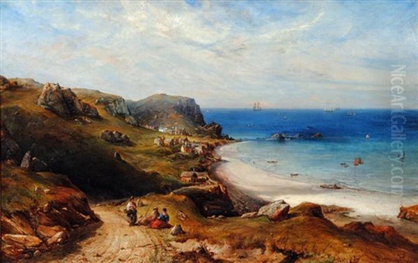 Cornelian Bay, Scarborough Oil Painting by Alfred Clint