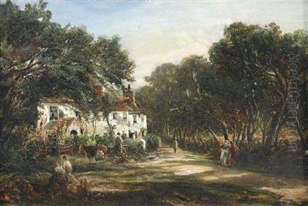 A View Of Hampstead Oil Painting by Alfred Clint