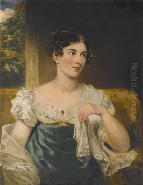 Portrait Of The Irish Actress Harriett Constance Smithson (1800-1854) Oil Painting by George Clint