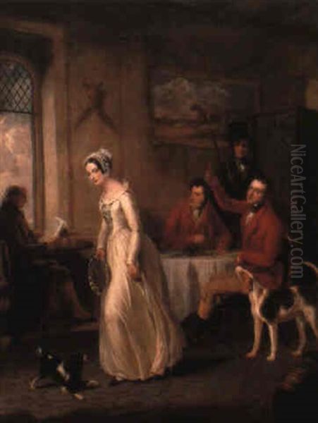 The Leicestershire Lass Oil Painting by George Clint