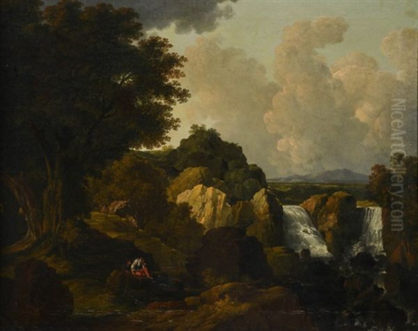 Paysage A La Cascade Oil Painting by Francois Gilles Joseph Closson