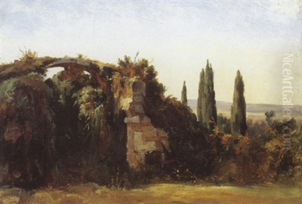 Ruines Antiques Dans La Campagne Romaine Oil Painting by Francois Gilles Joseph Closson