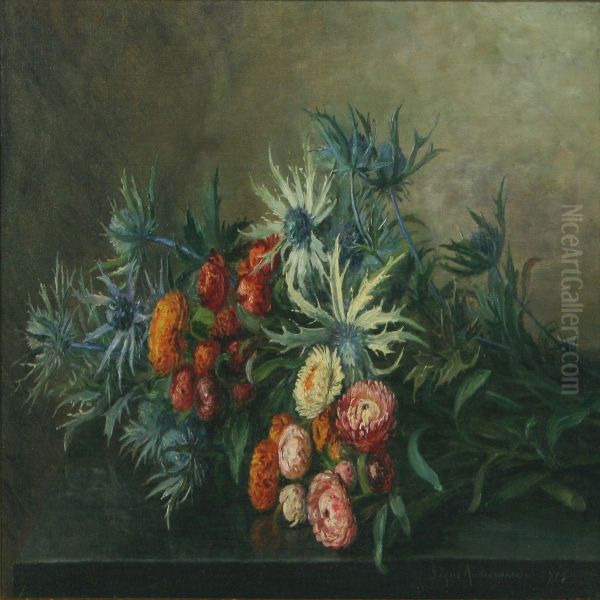 Evighedsblomster Oil Painting by Signe Andreasen