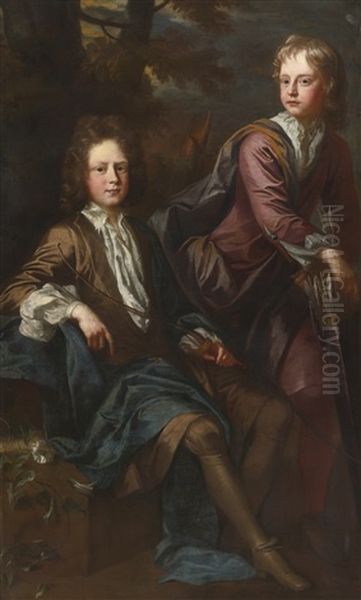 Portrait Of Thomas And George Dashwood Oil Painting by John Closterman