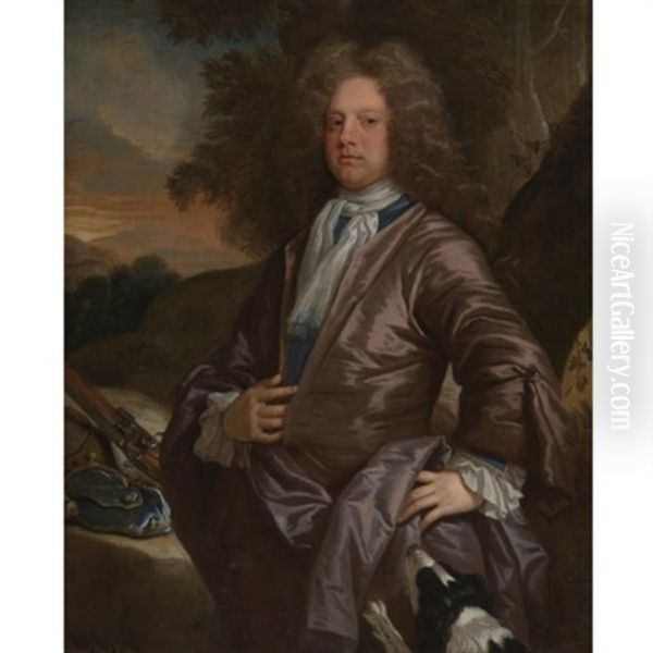 Portrait Of A Gentleman, Said To Be William Paul, Esq. Oil Painting by John Closterman