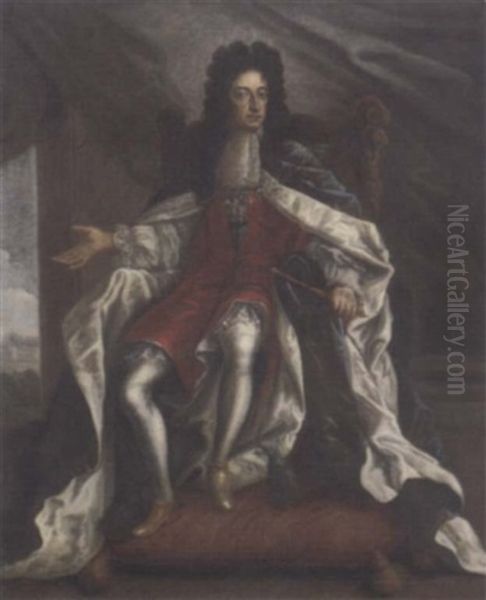 Portrait Of William Iii In Coronation Robes Oil Painting by John Closterman