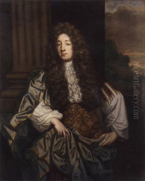 Portrait Of William Russell, 1st Duke Of Bedford, In Roman Costume And Lace Jabot Oil Painting by John Closterman