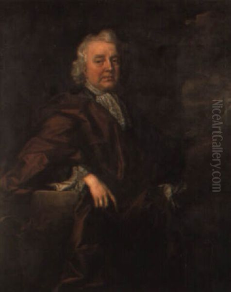 Portrait Of Sir Fleetwood Dormer In A Landscape Oil Painting by John Closterman