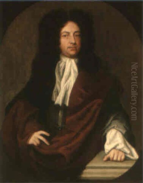 Portrait Of A Gentleman (the Earl Of Rochester?) Oil Painting by John Closterman