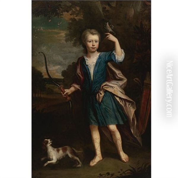 Portrait Of A Boy, Said To Be George Caldecott Oil Painting by John Baptist Closterman