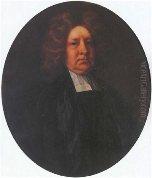 Portrait Of A Gentleman Wearing Clerical Robes Oil Painting by John Baptist Closterman