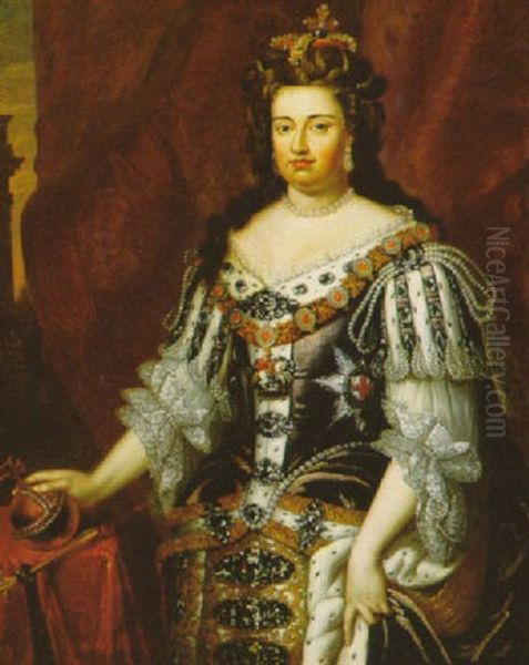 Portrait Of Anne Of Austria Oil Painting by John Baptist Closterman