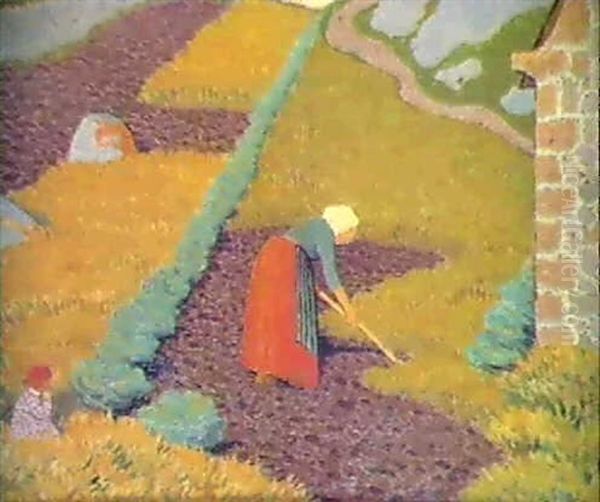 Dans Le Potager Oil Painting by Albert Clouard