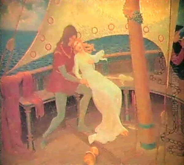 Tristan Et Iseult Oil Painting by Albert Clouard