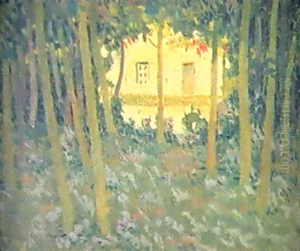 La Maison Derriere Le Sous-bois Oil Painting by Albert Clouard