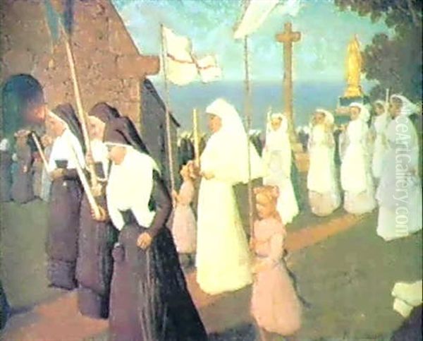 Procession De La Vierge Oil Painting by Albert Clouard