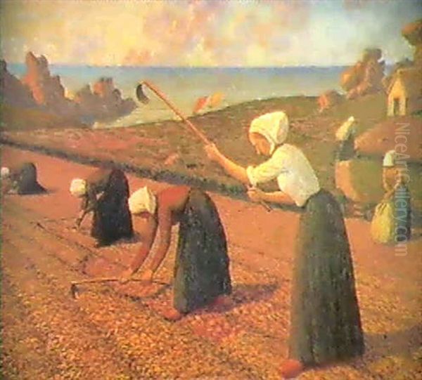 Les Bineuses De Pommes De Terre Oil Painting by Albert Clouard