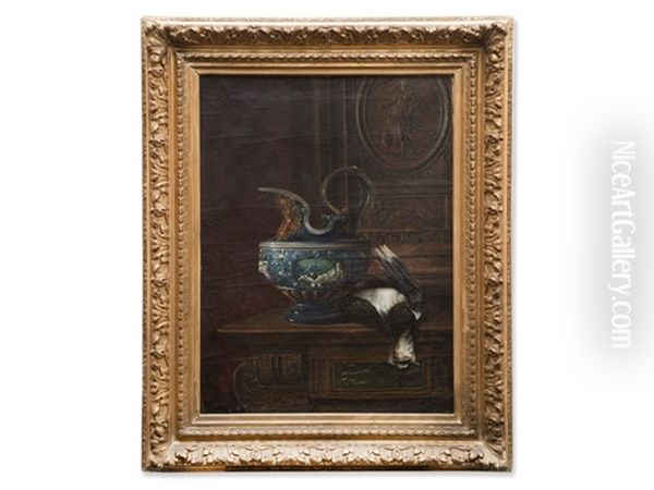 Hunting Still Life With Jug And Pheasant Oil Painting by Felix Clouet