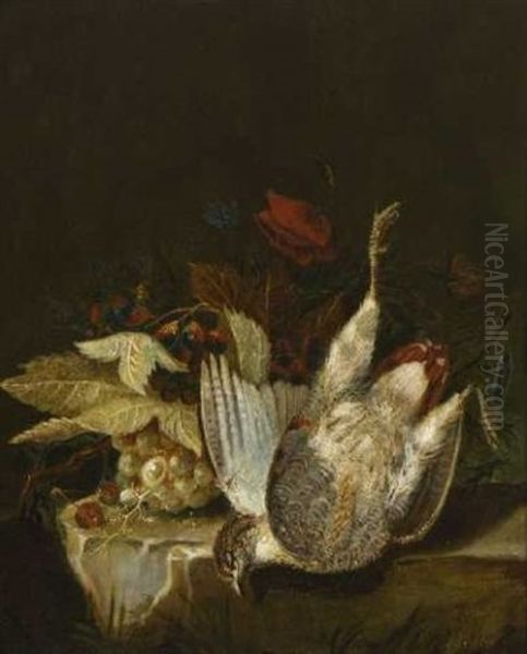 Stillleben Mit Erlegten Vogeln Und Fruchten Oil Painting by Felix Clouet