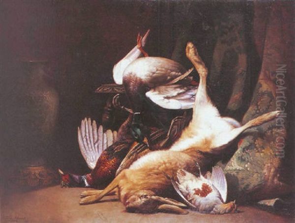 Nature Morte Aux Faisan, Lievre, Perdrix Et Colvert Oil Painting by Felix Clouet