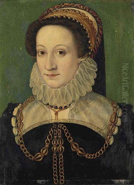 Portrait Presume De Catherine De Medicis (1519-1589), Reine De France by Francois Clouet