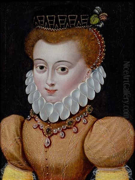 Portrait Of An Noble Lady Oil Painting by Francois Clouet