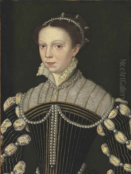 Elisabeth Of Valois, Queen Of Spain Oil Painting by Francois Clouet