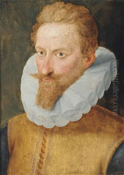 Portrait Of A Gentleman, Bust-length, In A Yellow Jerkin by Francois Clouet