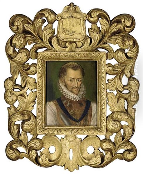 Portrait Of A Gentleman (henri De Lorraine, Duc De Guise, Called Le Balafre?) In Armor Oil Painting by Francois Clouet