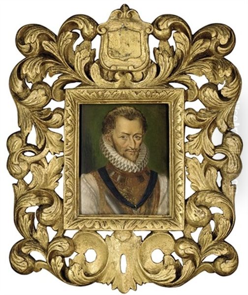 Portrait Of A Gentleman, Henri De Lorraine, Duc De Guise, Called Le Balafre ), In Armor Oil Painting by Francois Clouet