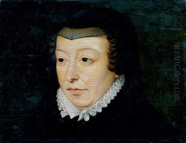 Portrait De Catherine De Medicis Oil Painting by Francois Clouet