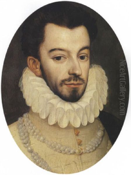 Portrait De Martin Du Hardaz (?), Gentilhomme De La Chambre Du Roi, Capitaine Des Chasses De Henri Iv Oil Painting by Francois Clouet