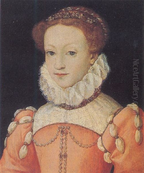 Portrait Of A Lady (mary Stuart?) Oil Painting by Francois Clouet