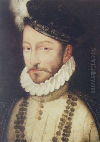 Portrait Of Charles Ix Of France Oil Painting by Francois Clouet