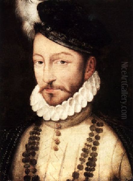 Portrait Of Charles Ix Of France Oil Painting by Francois Clouet