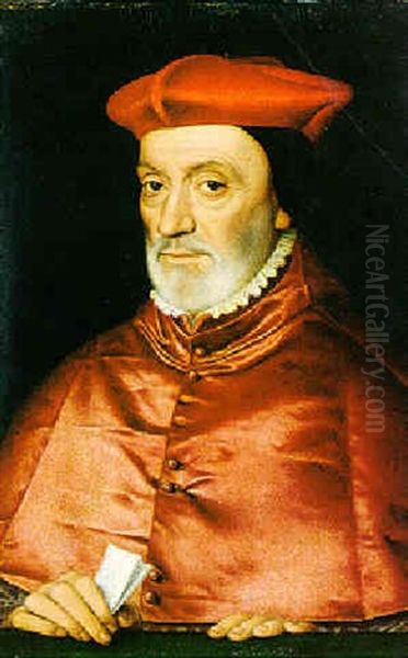 Portrait Of Jean Bertrand, Archbishop And Cardinal Of Sens Oil Painting by Jean (Jehannet) Clouet